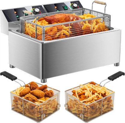 🔥Flash sale-Save Up To 80%🔥Electric turkey fryer Commercial deep fryer with basket 3600W27.4QT with timer26L 
