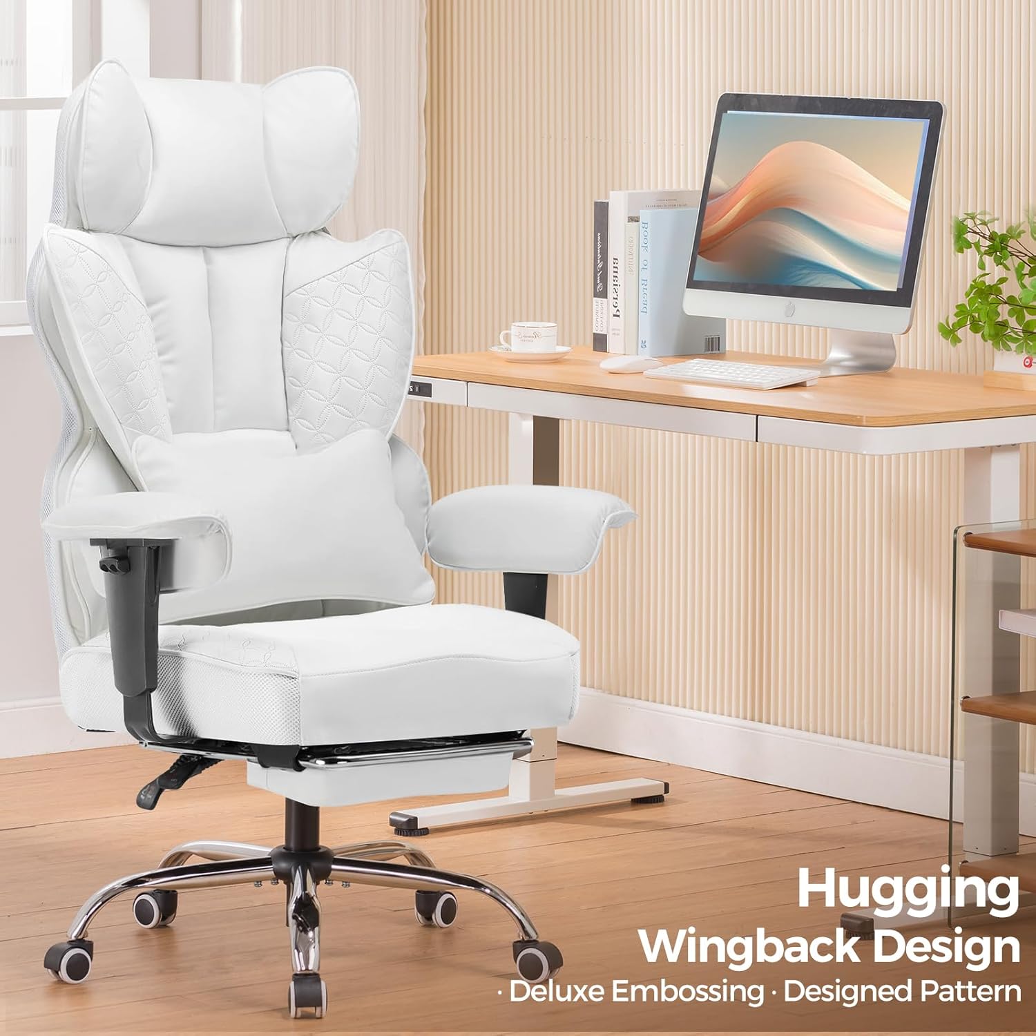 Upgraded Big and Tall Office Chair 400LBS with Pillow, Adjustable Armrest CH510