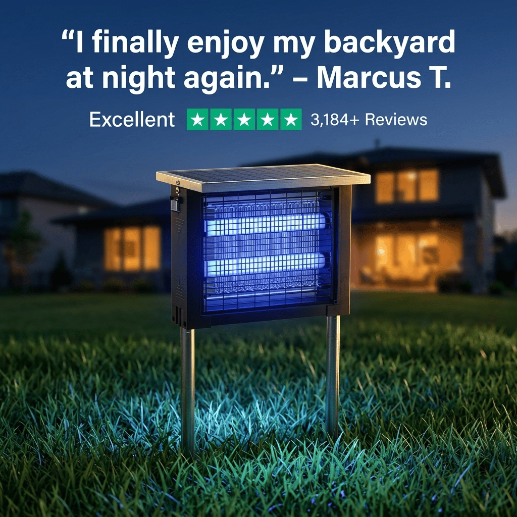 Solar Bug Zapper: Outdoor Waterproof Electric Mosquito and Fly Zapper with Smart Light Sensor