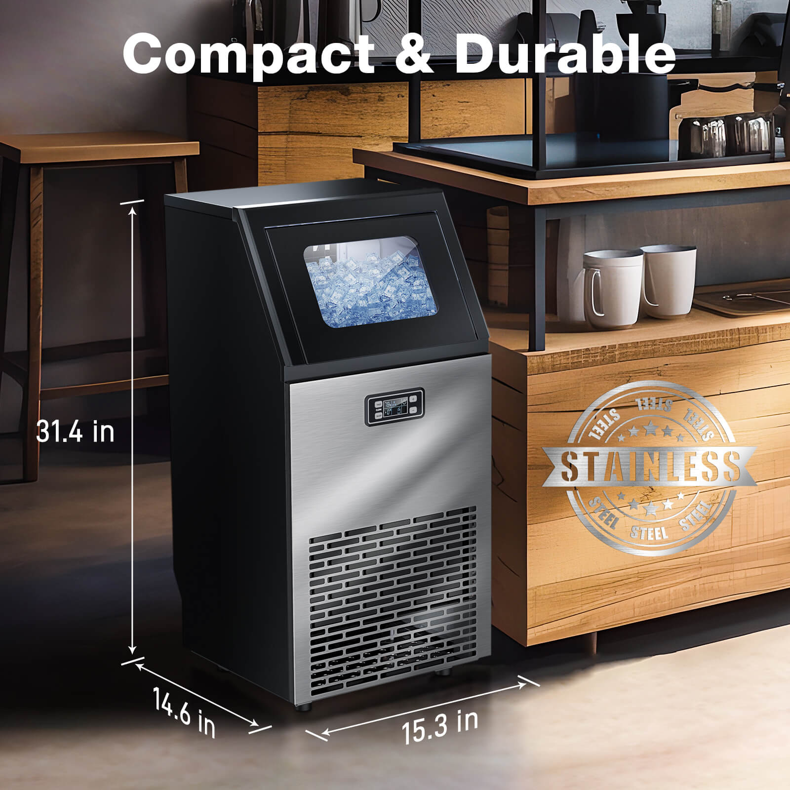 🔥 Limited-Time Deal – Save Up To 80% !100LBS/200LBS/265LBS  Freestanding Commercial Ice Maker