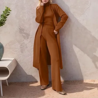⚡⚡ Three-Piece Knit Turtleneck Tank & Wide Leg Pants Set