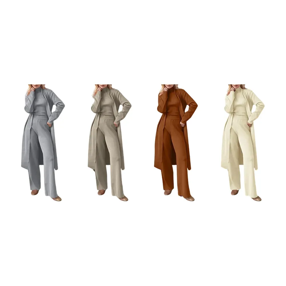 ⚡⚡ Three-Piece Knit Turtleneck Tank & Wide Leg Pants Set