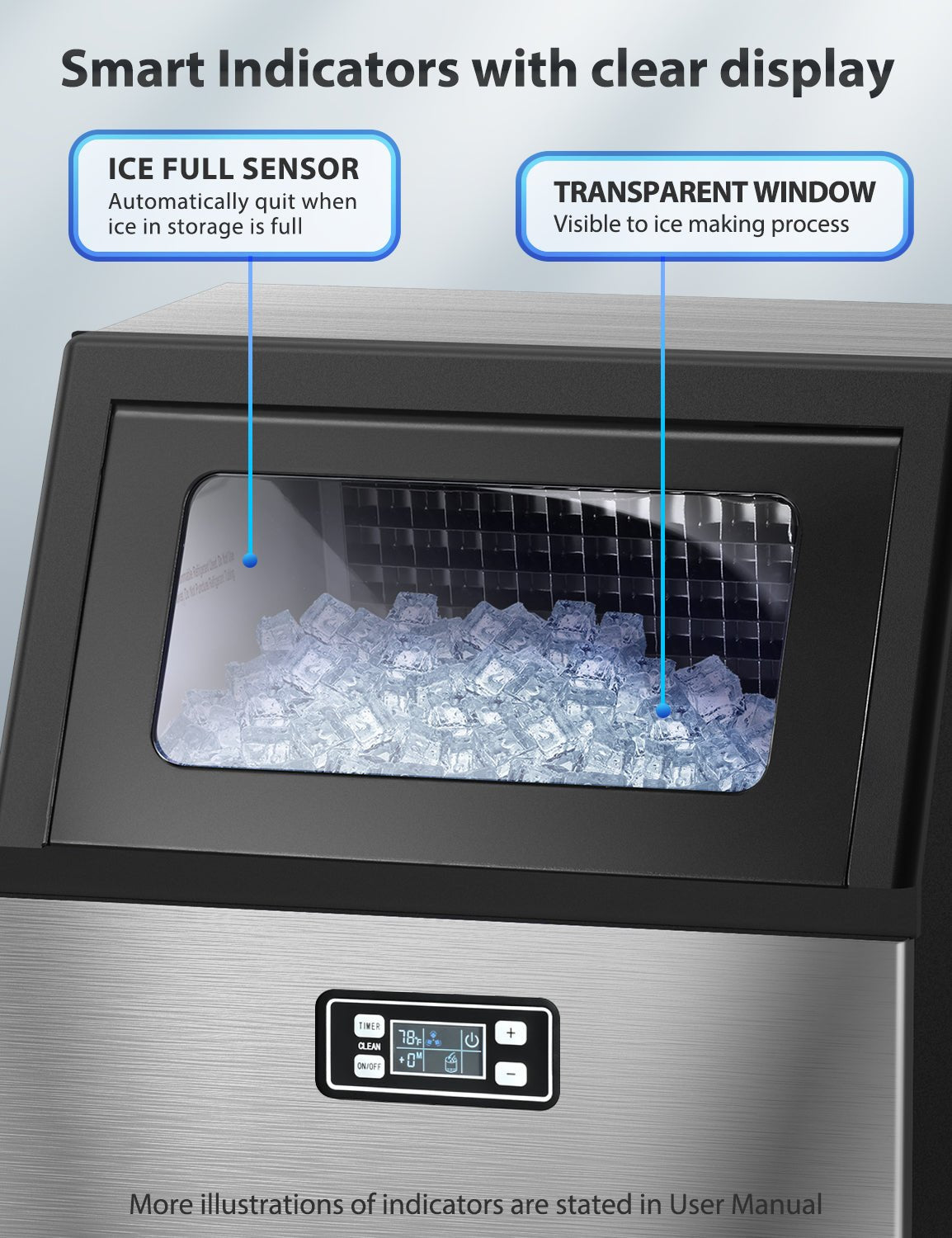 🔥 Limited-Time Deal – Save Up To 80% !100LBS/200LBS/265LBS  Freestanding Commercial Ice Maker