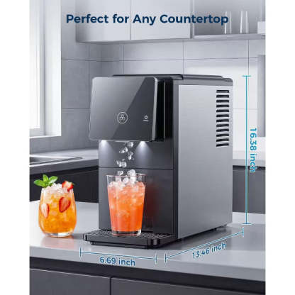 Countertop Nugget Ice Maker with One-Touch Dispensing – 33lbs/Day Production