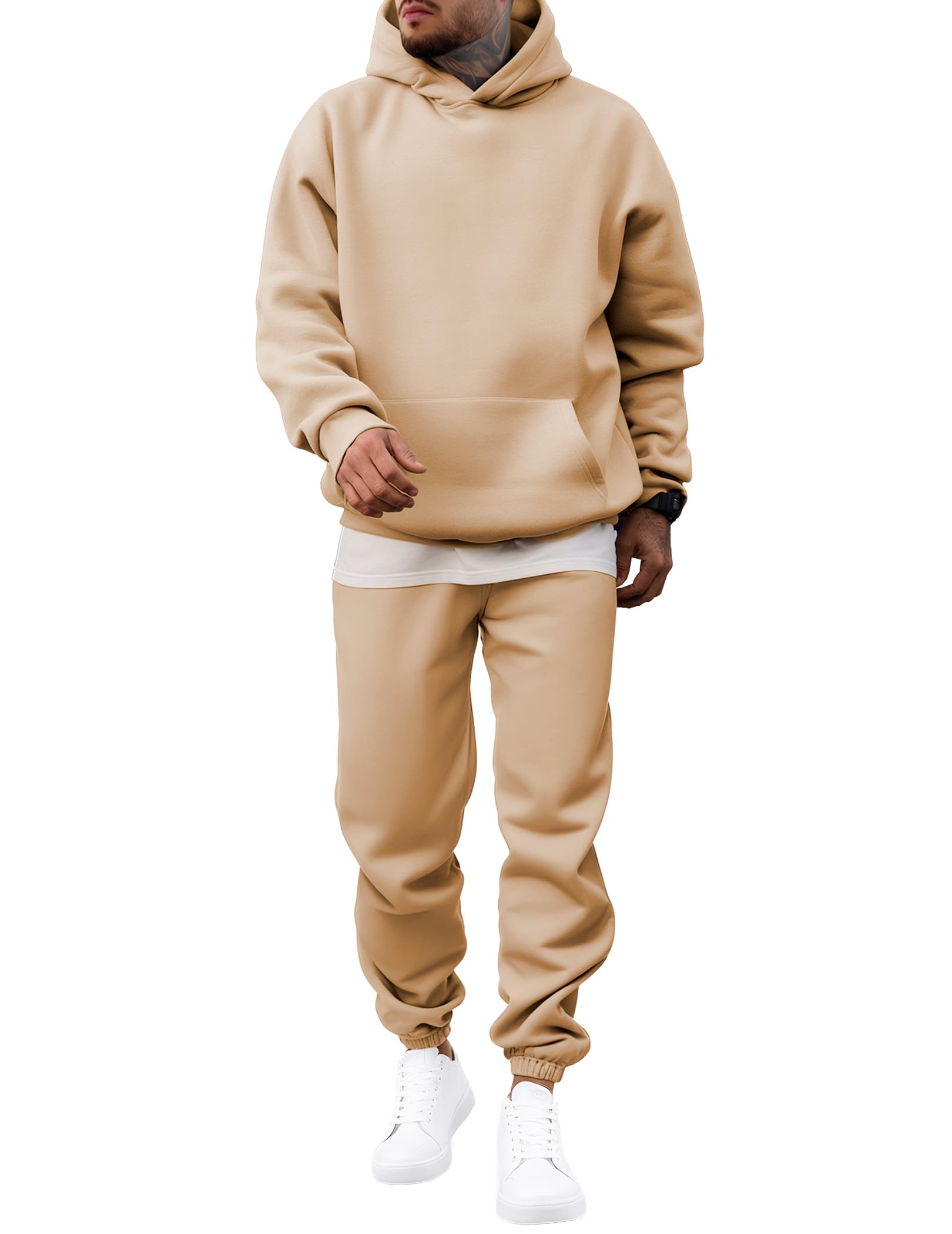 Men's 2 Piece Outfits Hoodie Sweatshirt Tracksuit & Joggers Sweatpants Sweatsuit Set