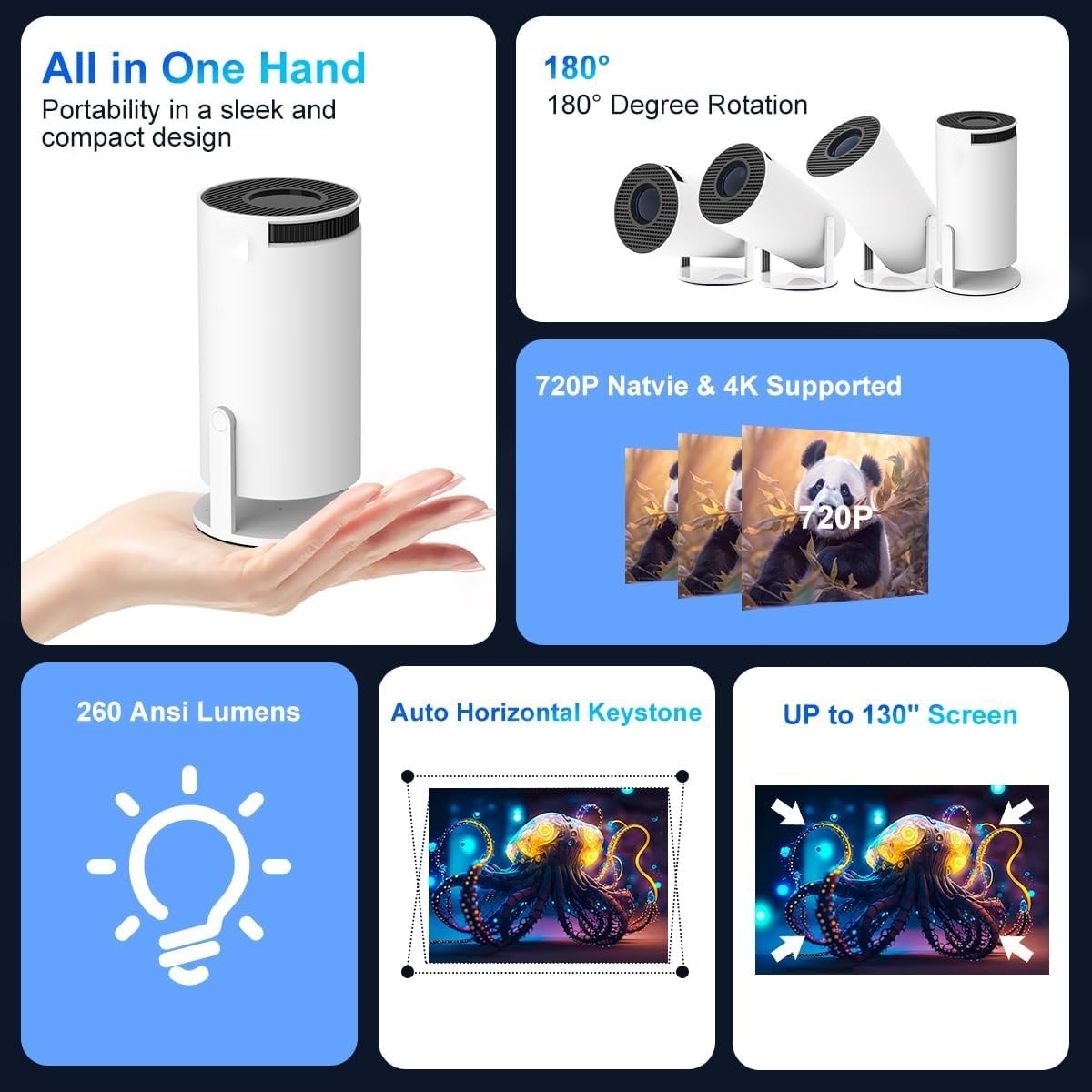 🔥clearance sale🔥Auto Keystone Mini Portable Projector