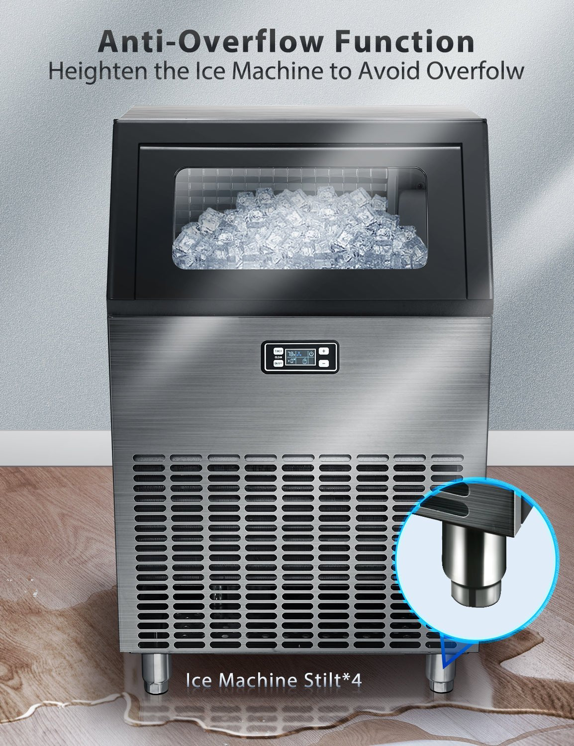 🔥 Limited-Time Deal – Save Up To 80% !100LBS/200LBS/265LBS  Freestanding Commercial Ice Maker