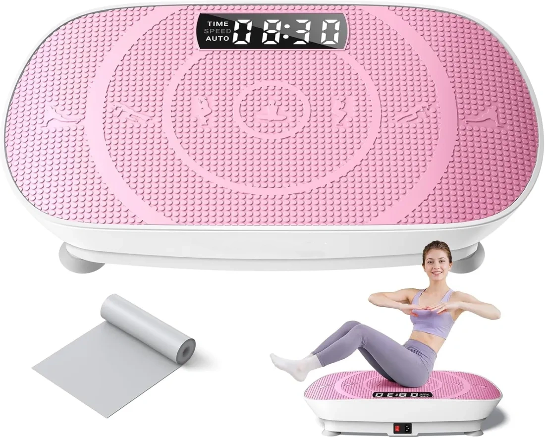 Vibration Plate Exercise Machine, Whole Body Workout Equipment for Women, Bluetooth and Silicone Pedal, Vibration Plate with Auto Mode, Vibrate Fitness Platform for Home