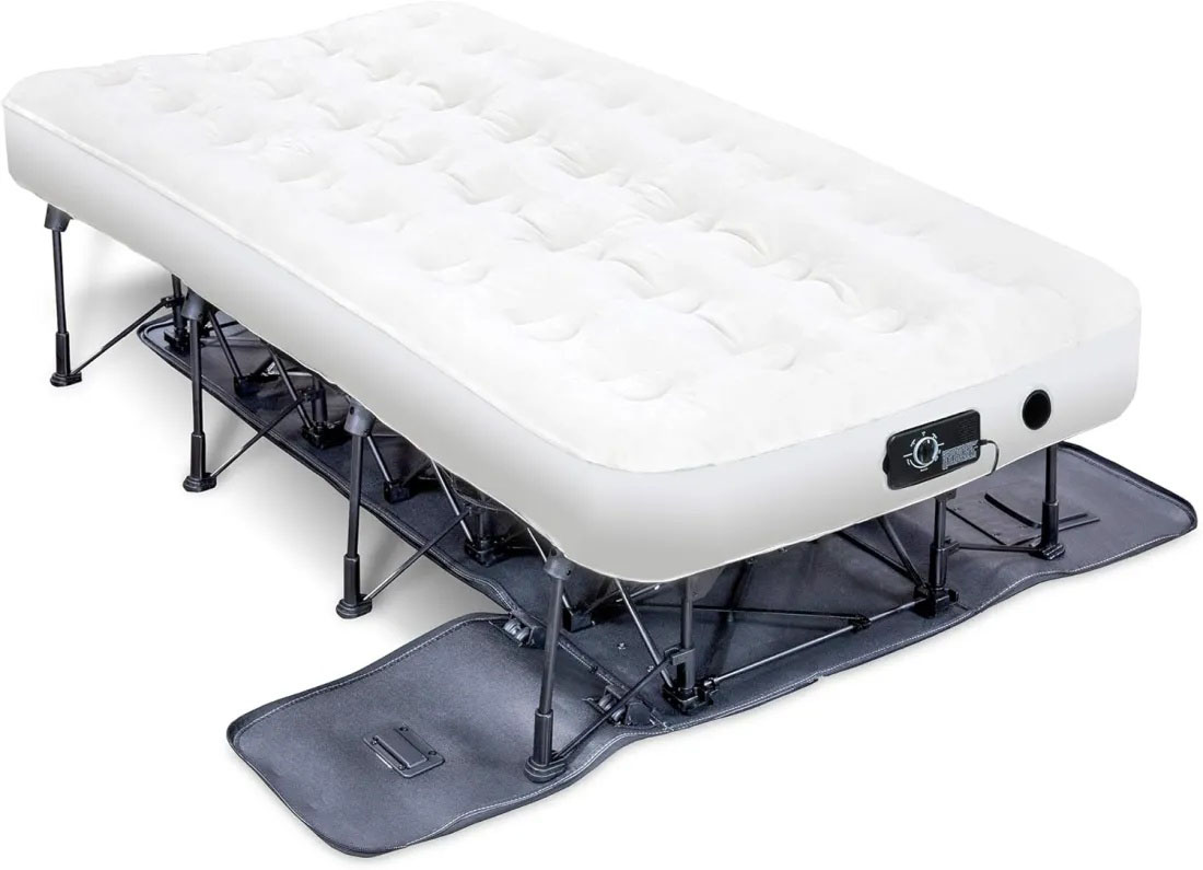Inflatable Air Mattress with Frame & Built-in Pump - 3 Min Self Inflate/Deflate