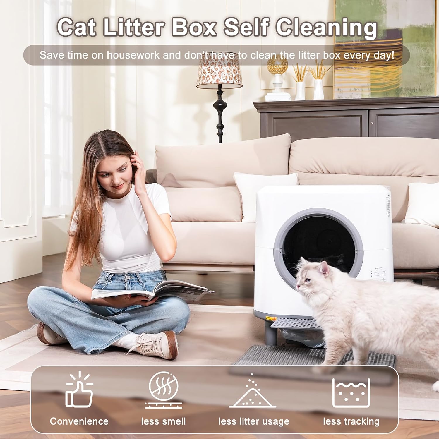 Automatic Litter Box, Self Cleaning Litter Box