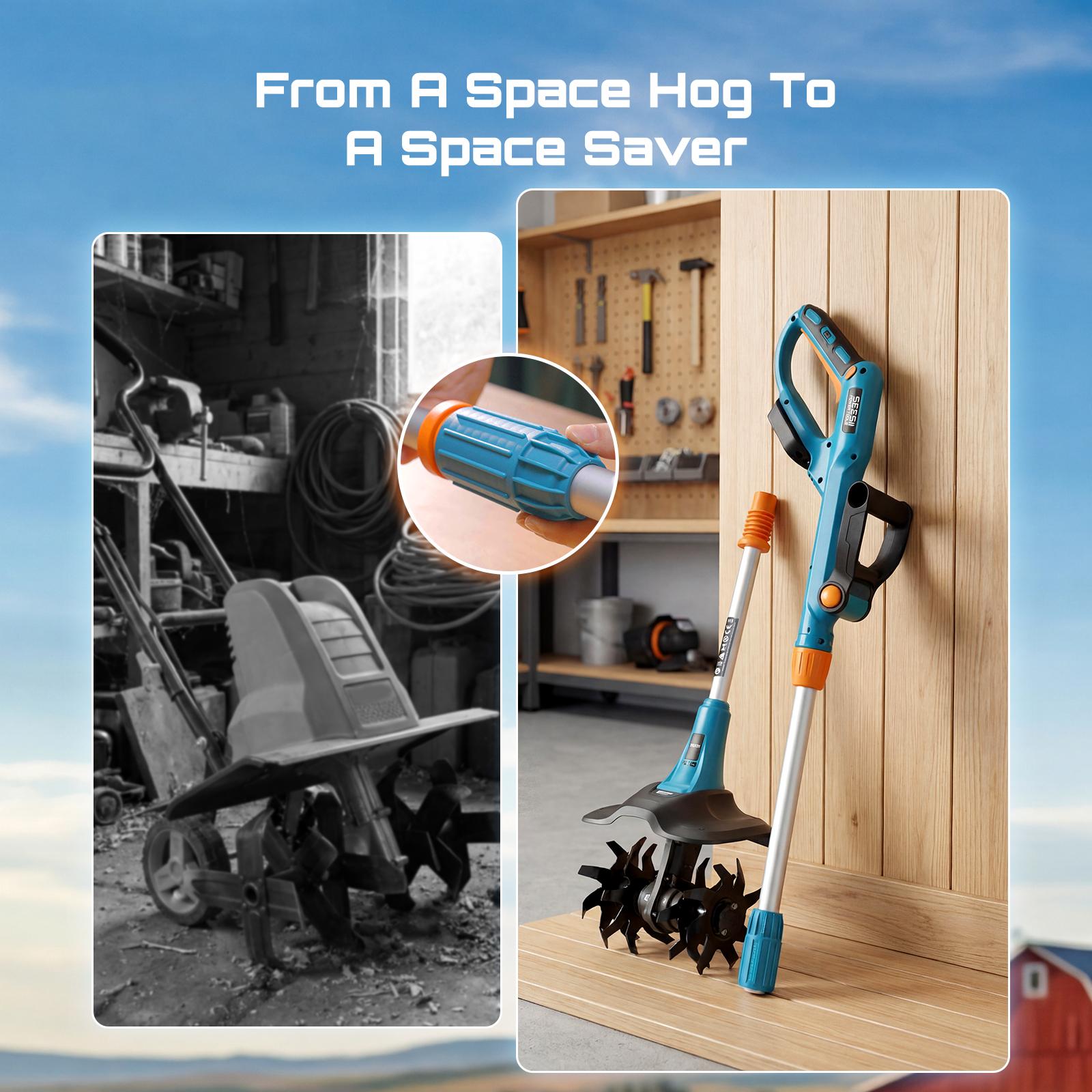 🔥🔥Flash sale-Save Up To 80%🔥Flash sale-Save Up To 80%🔥Electric Tiller for Gardening, 360 RPM Rototiller Cordless Cultivator