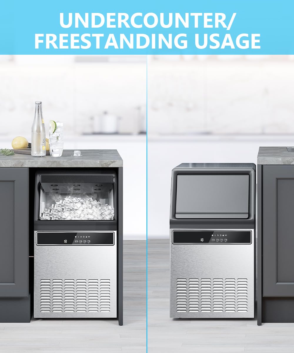 🔥 Limited-Time Deal – Save Up To 80% !100LBS/200LBS/265LBS  Freestanding Commercial Ice Maker