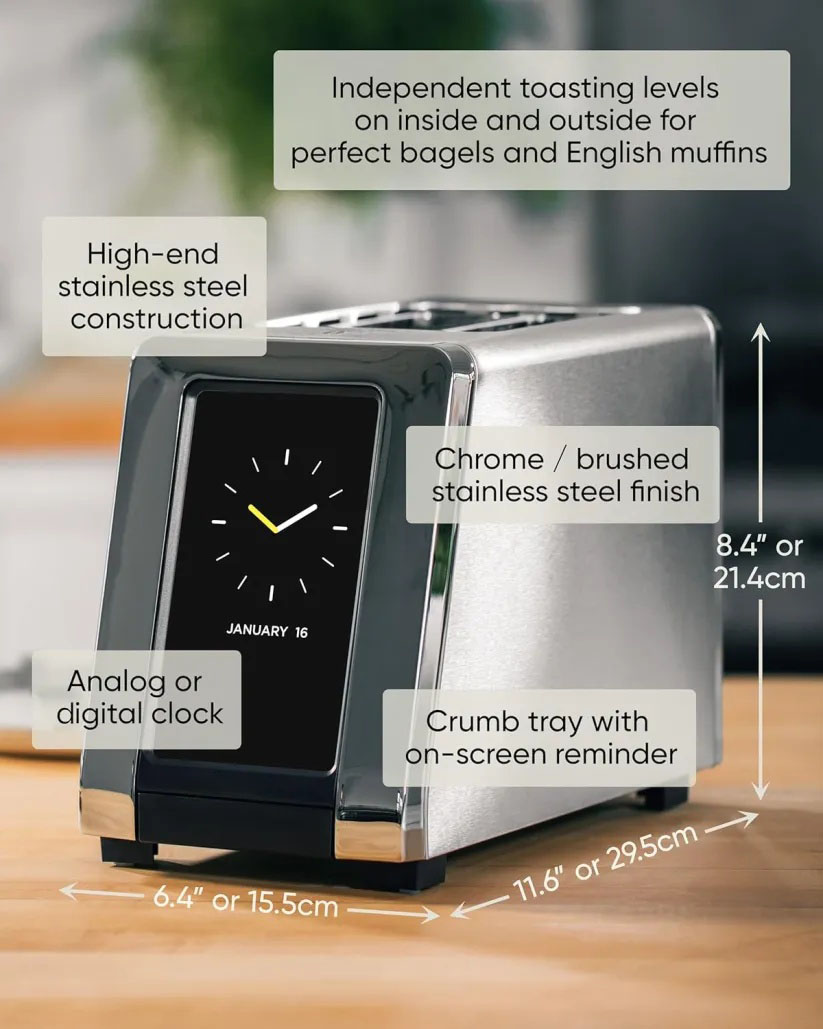 📦📦High-end quality🌟[Clearance sale]Smart Toaster with Touchscreen – Choose from 40+ Bread Types, 7 Browning Levels, & Toastie Press Mode