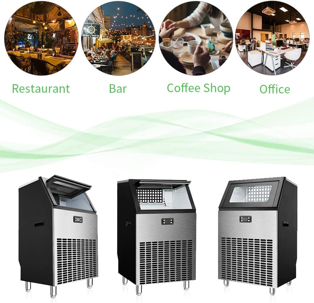 🔥 Limited-Time Deal – Save Up To 80% !100LBS/200LBS/265LBS  Freestanding Commercial Ice Maker