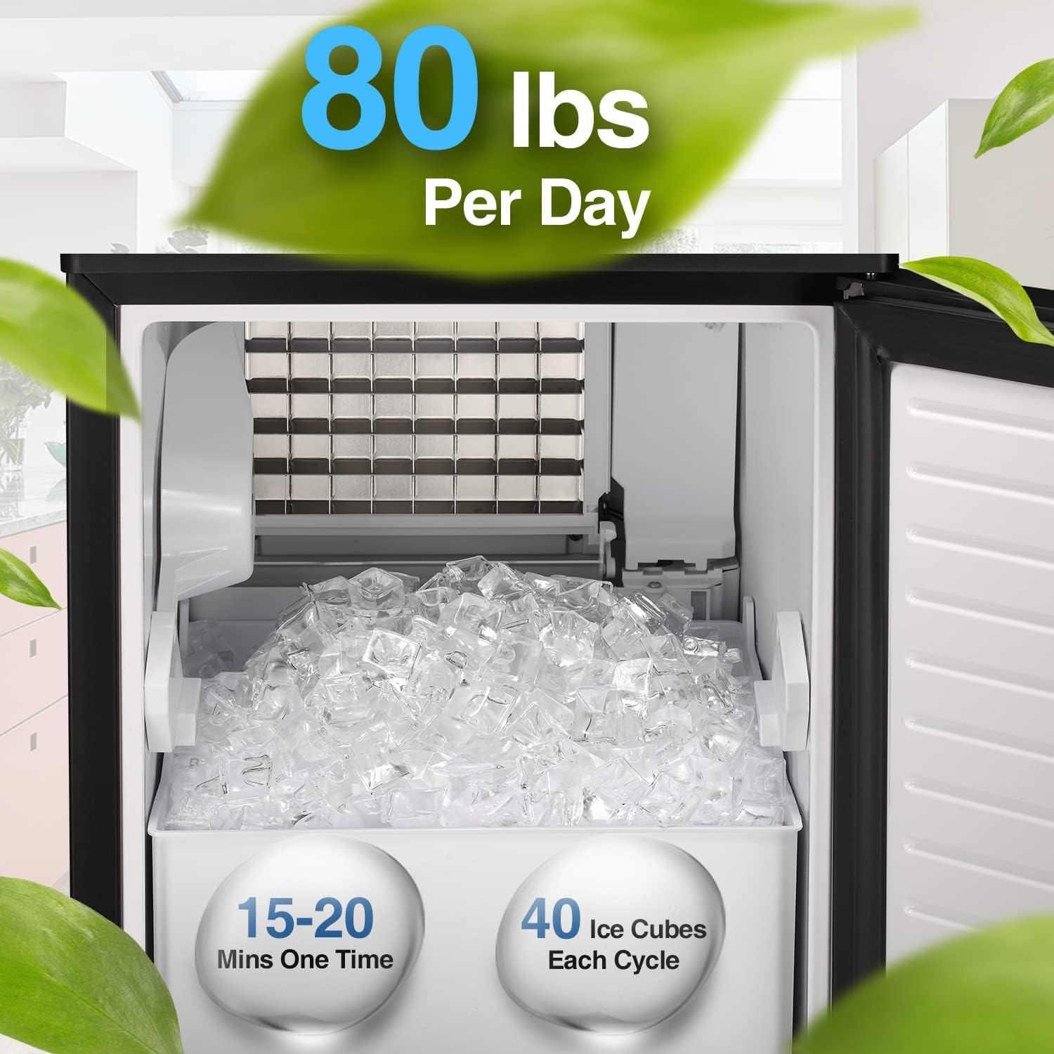 🔥 Limited-Time Deal – Save Up To 80% !100LBS/200LBS/265LBS  Freestanding Commercial Ice Maker