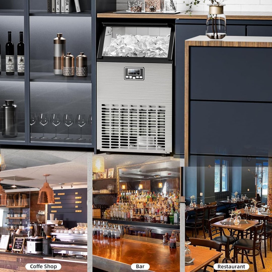 🔥 Limited-Time Deal – Save Up To 80% !100LBS/200LBS/265LBS  Freestanding Commercial Ice Maker