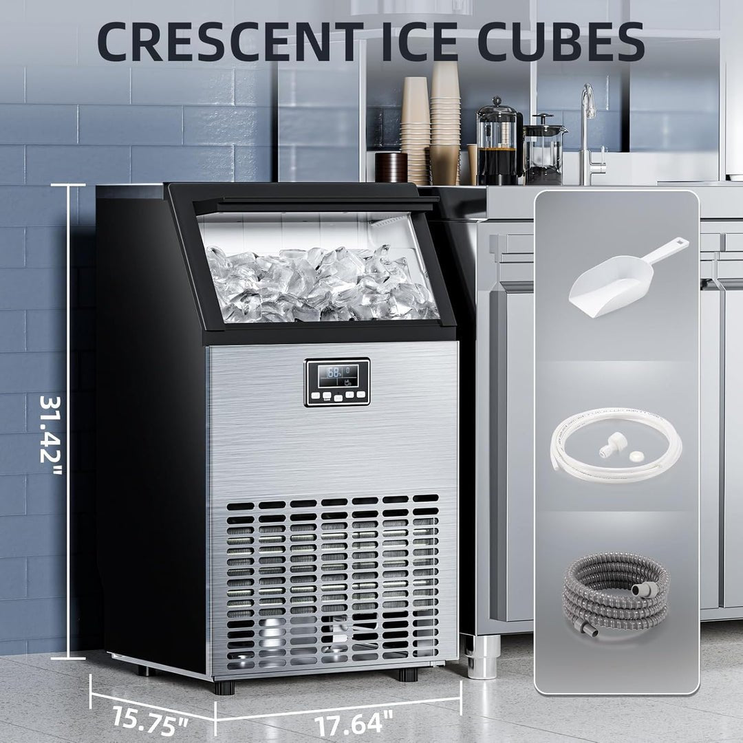 🔥 Limited-Time Deal – Save Up To 80% !100LBS/200LBS/265LBS  Freestanding Commercial Ice Maker