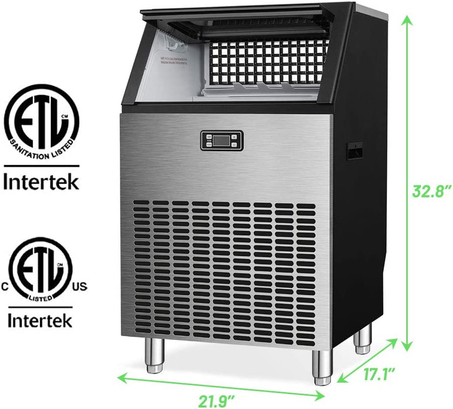 🔥 Limited-Time Deal – Save Up To 80% !100LBS/200LBS/265LBS  Freestanding Commercial Ice Maker