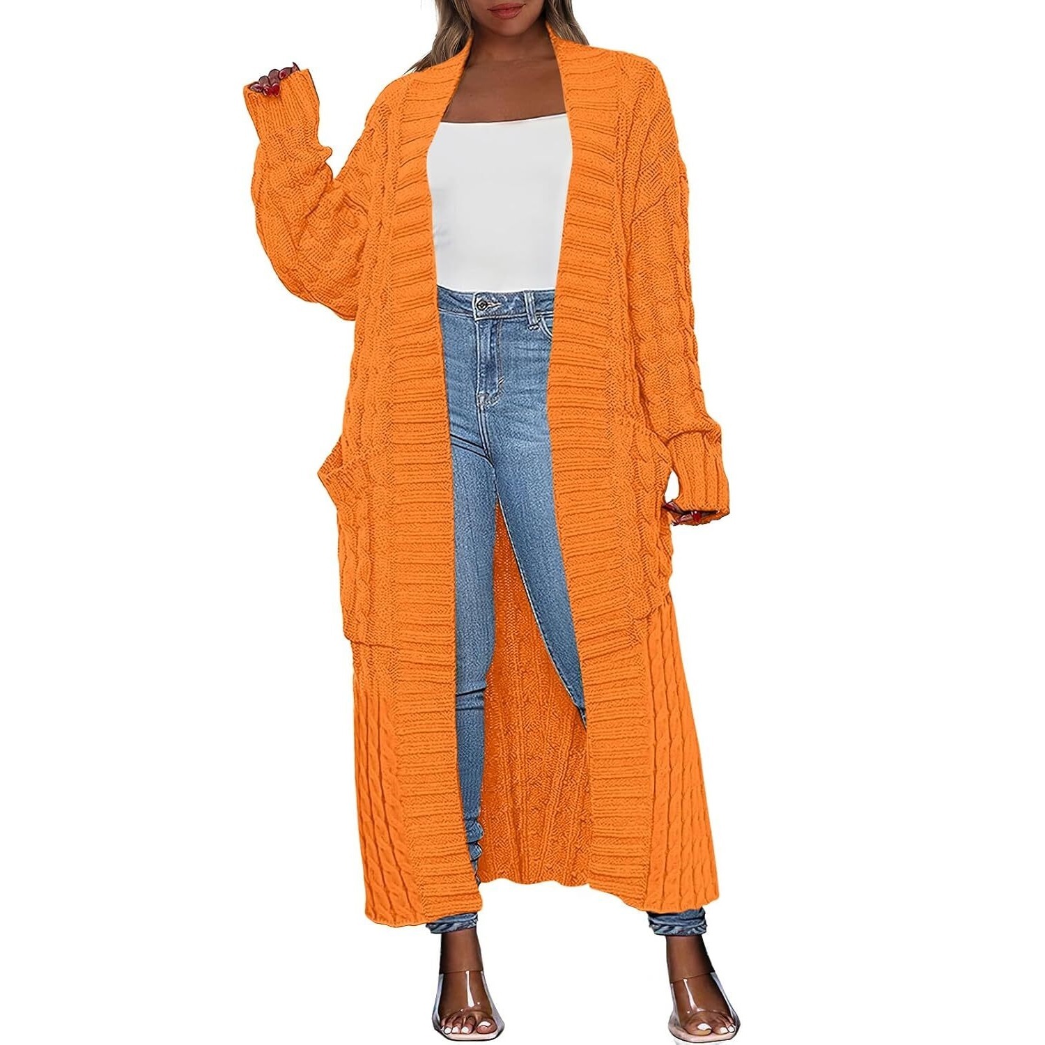🔥Spring Fresh Sale 🎁Women's Long Cardigan 2026 Oversized Coat Long Sleeve Open Cardigan Knitted Extra