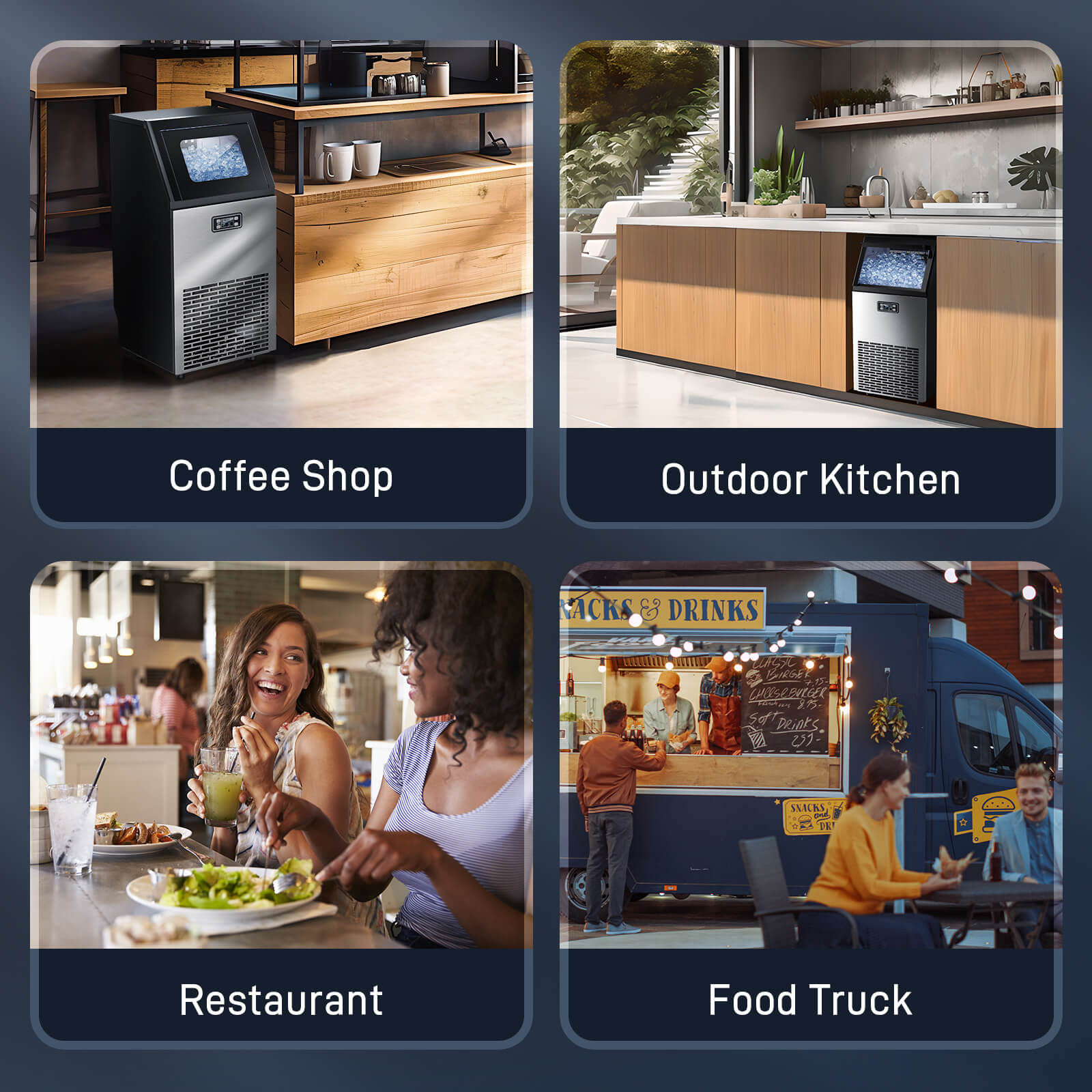 🔥 Limited-Time Deal – Save Up To 80% !100LBS/200LBS/265LBS  Freestanding Commercial Ice Maker