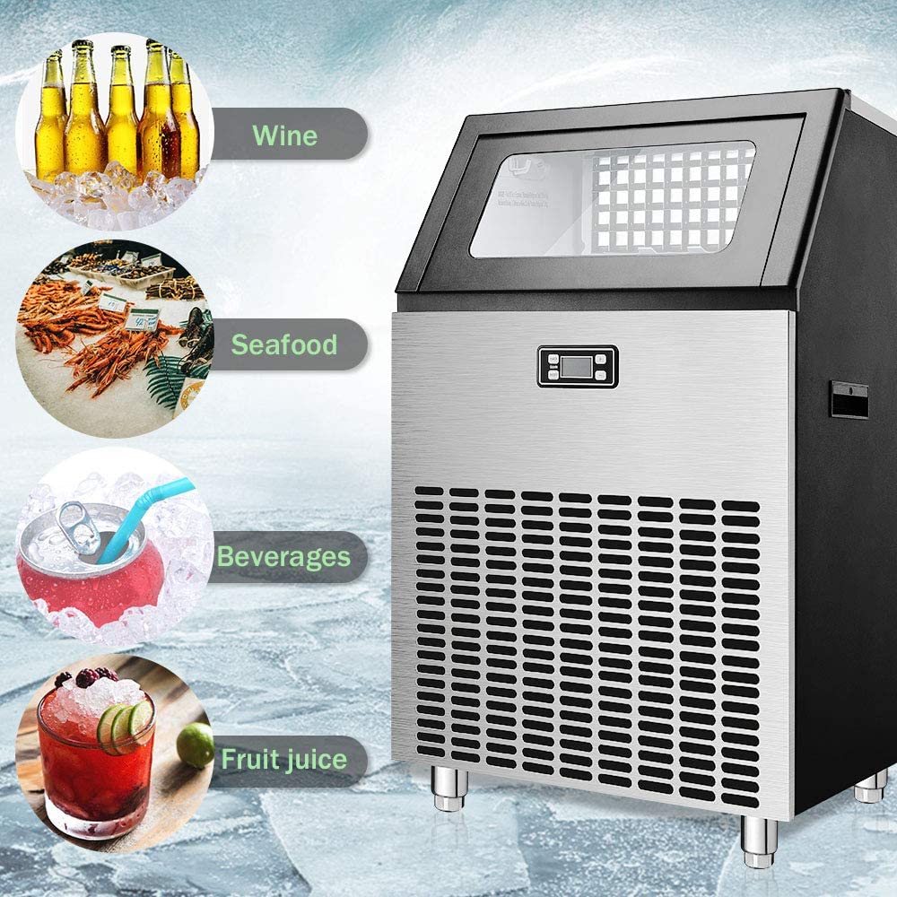 🔥 Limited-Time Deal – Save Up To 80% !100LBS/200LBS/265LBS  Freestanding Commercial Ice Maker