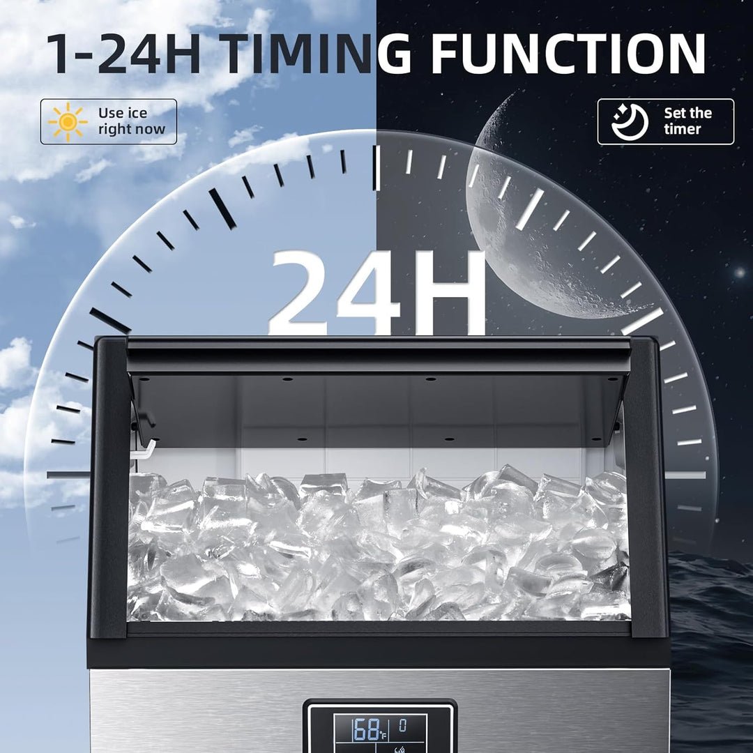 🔥 Limited-Time Deal – Save Up To 80% !100LBS/200LBS/265LBS  Freestanding Commercial Ice Maker
