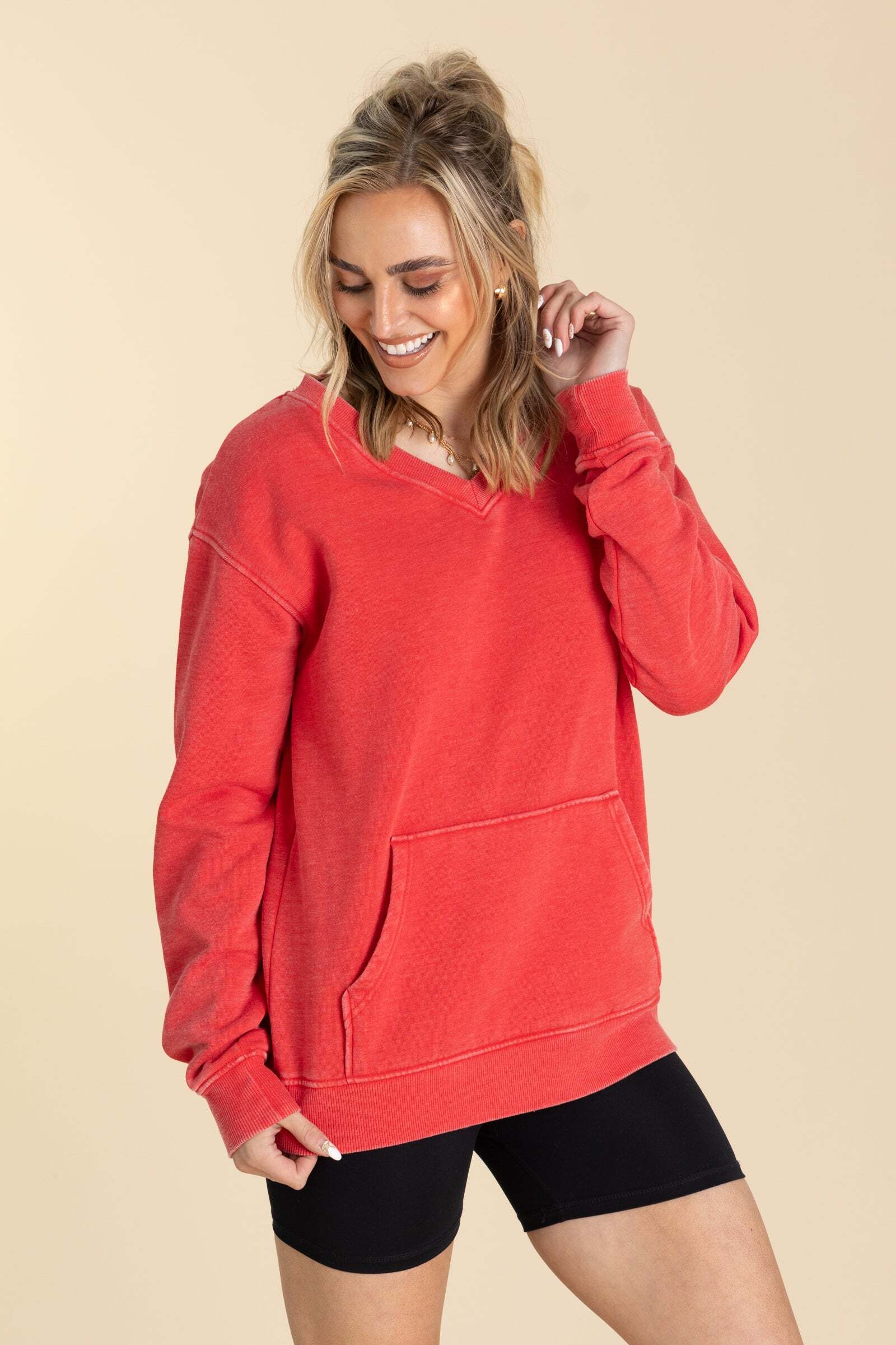 ⚠️ Your Favorite Is Back!🔥Pigment Dyed Cozy Campfire V-Neck Sweatshirt