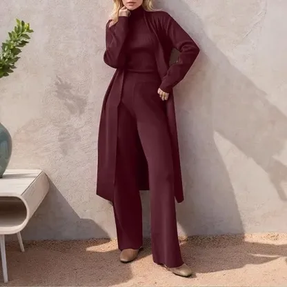 ⚡⚡ Three-Piece Knit Turtleneck Tank & Wide Leg Pants Set