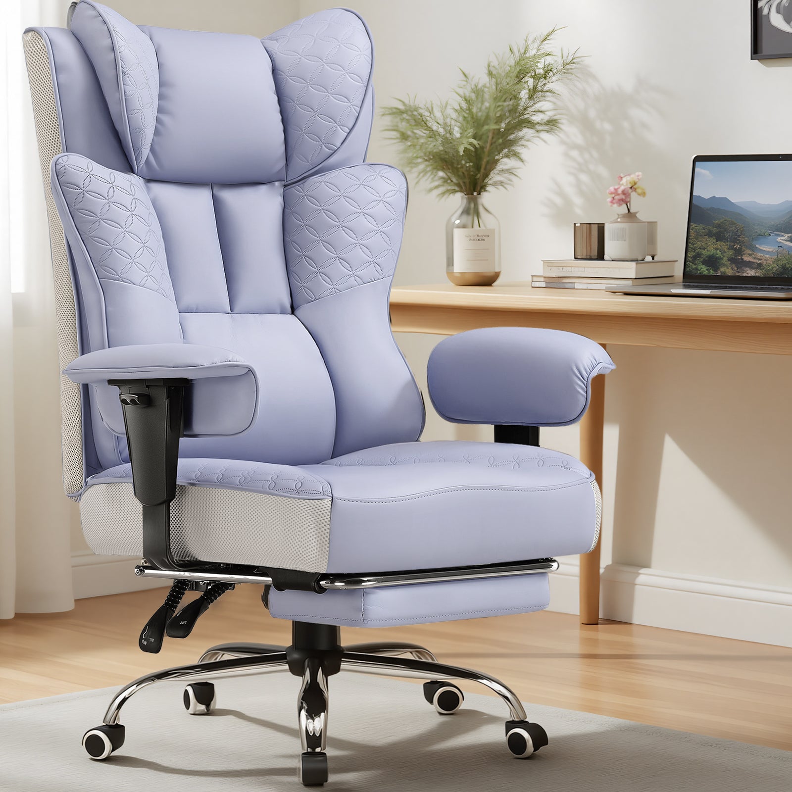 Upgraded Big and Tall Office Chair 400LBS with Pillow, Adjustable Armrest CH510