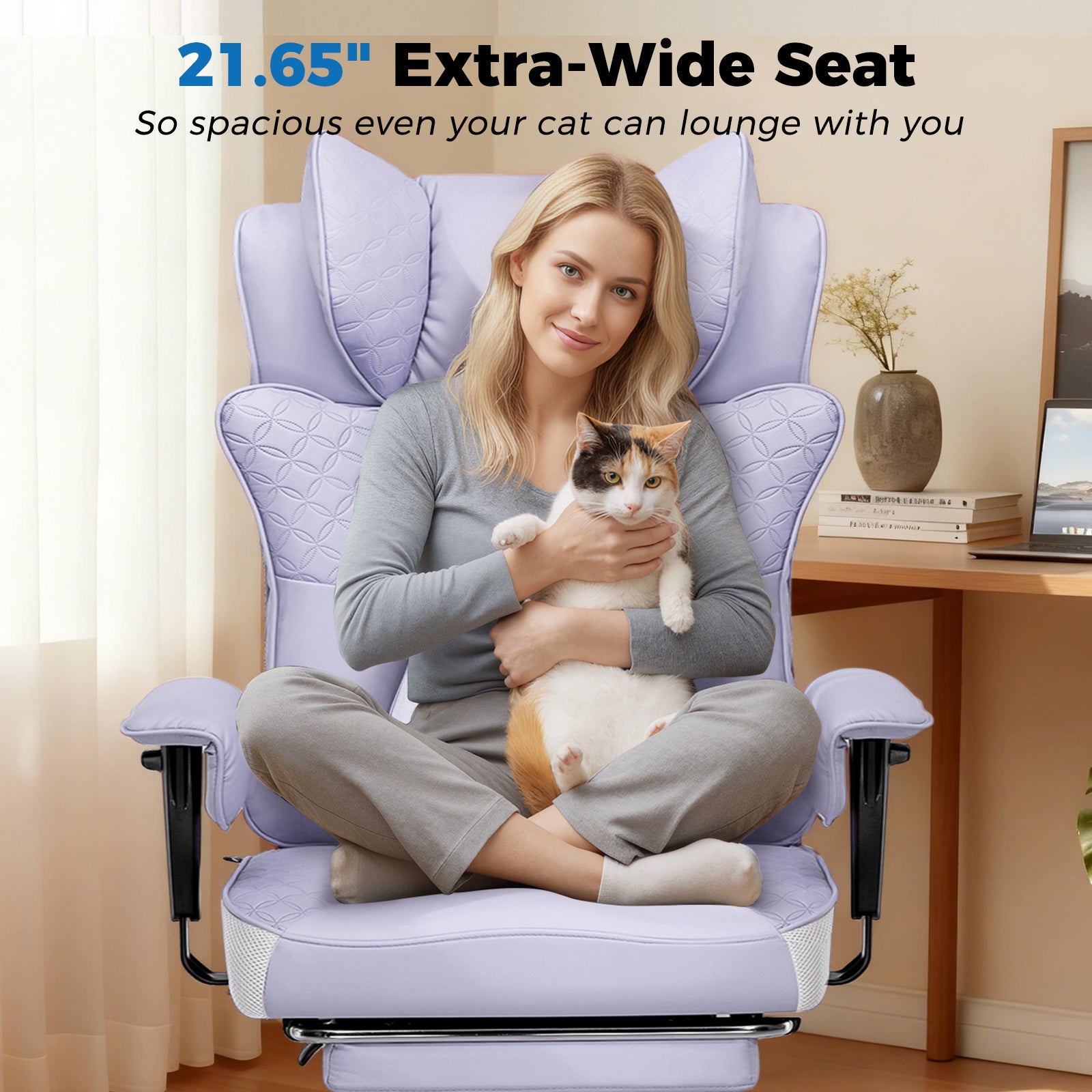 Upgraded Big and Tall Office Chair 400LBS with Pillow, Adjustable Armrest CH510