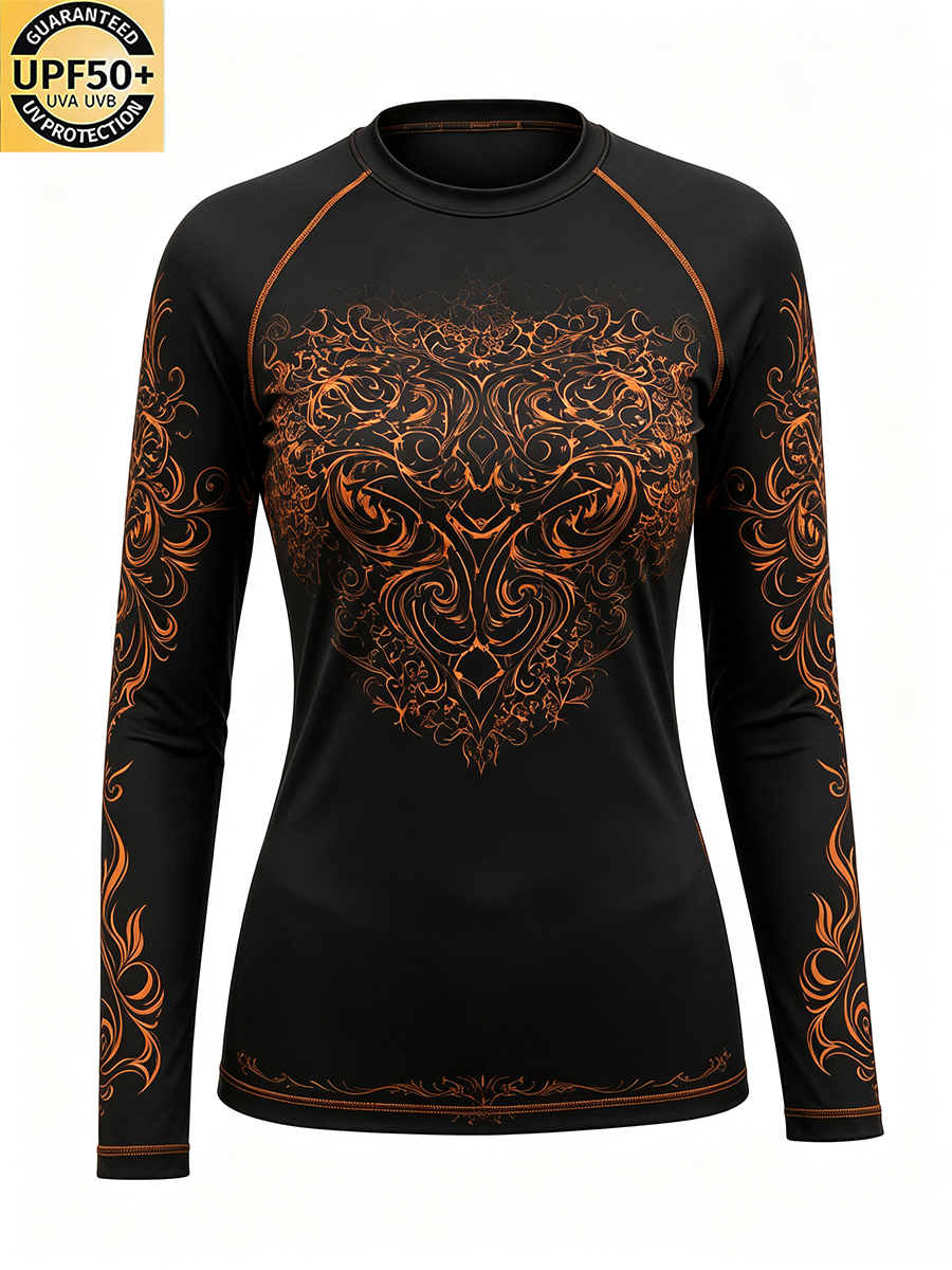 Women's Tribal Totem Print Raglan Long Sleeve T-Shirt