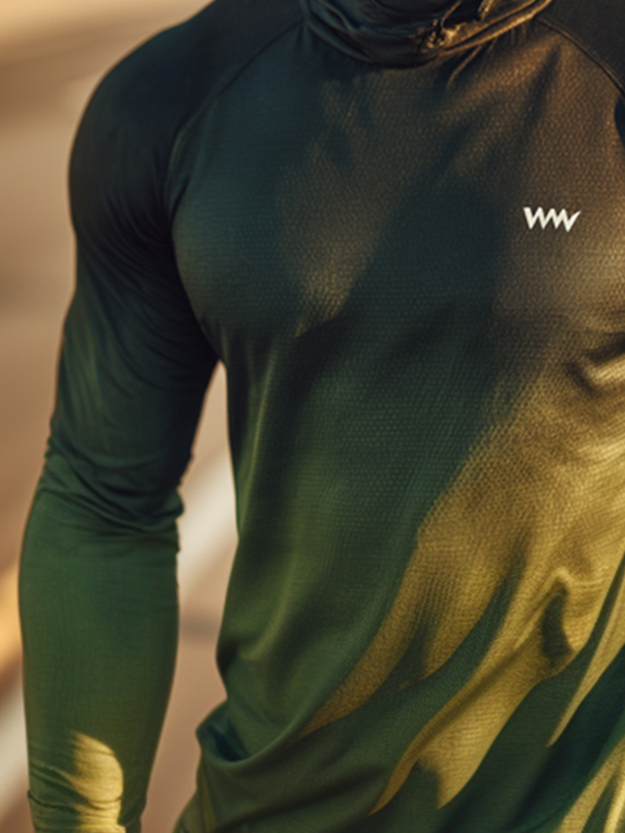Men's Cool Breathable Olive Green Sun Hoodie-SunSeaUp