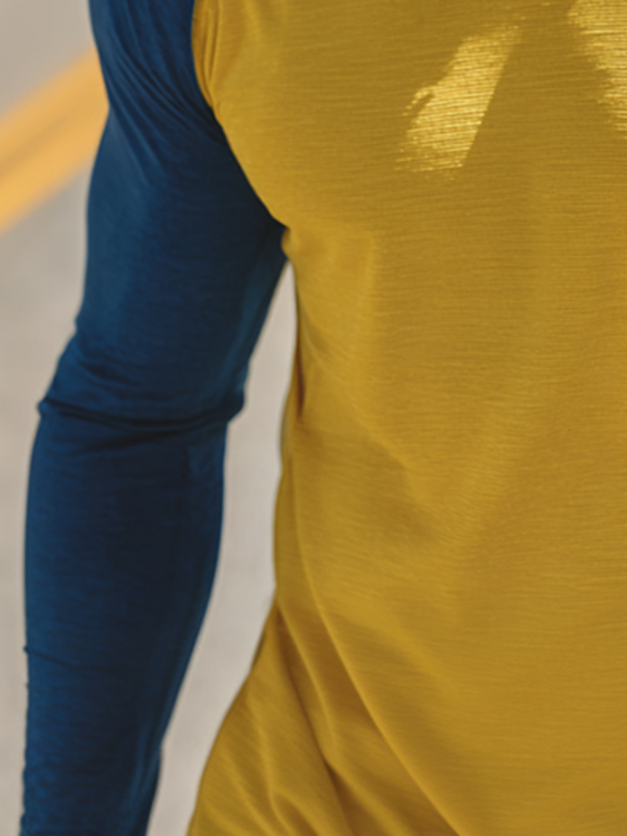 Men's Yellow-Blue Heather Pattern Ultra-Cool Breathable Hooded-SunSeaUp