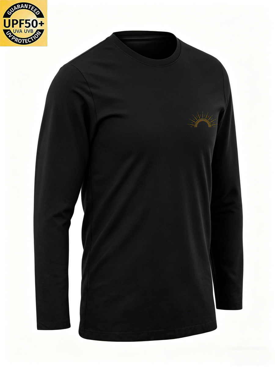Men's Crew Neck Cool Largemouth Bass Print Sun Protection T-Shirt-SunSeaUp