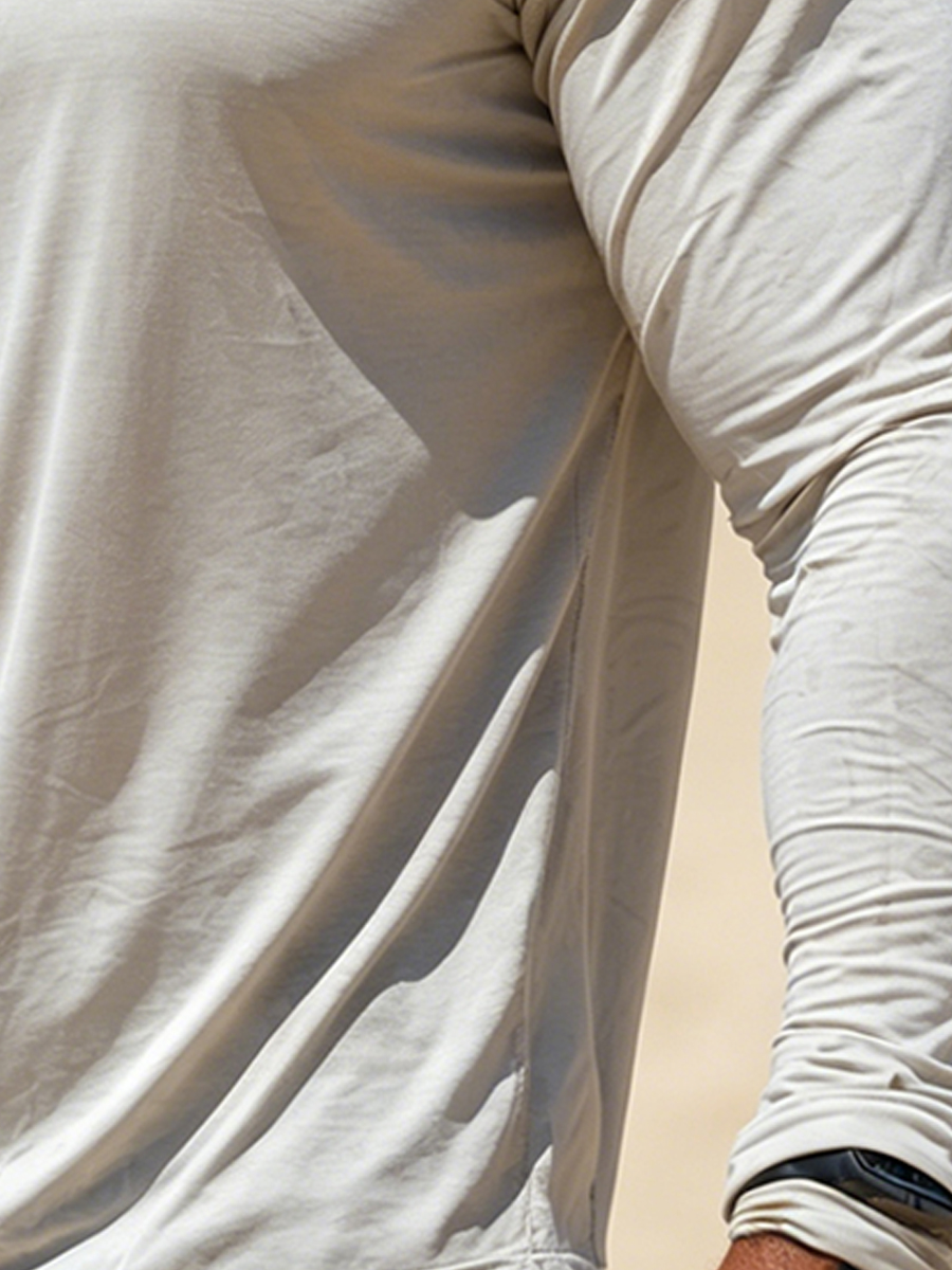 Men's Solid Pattern Ultra-Cool Breathable Hooded-SunSeaUp