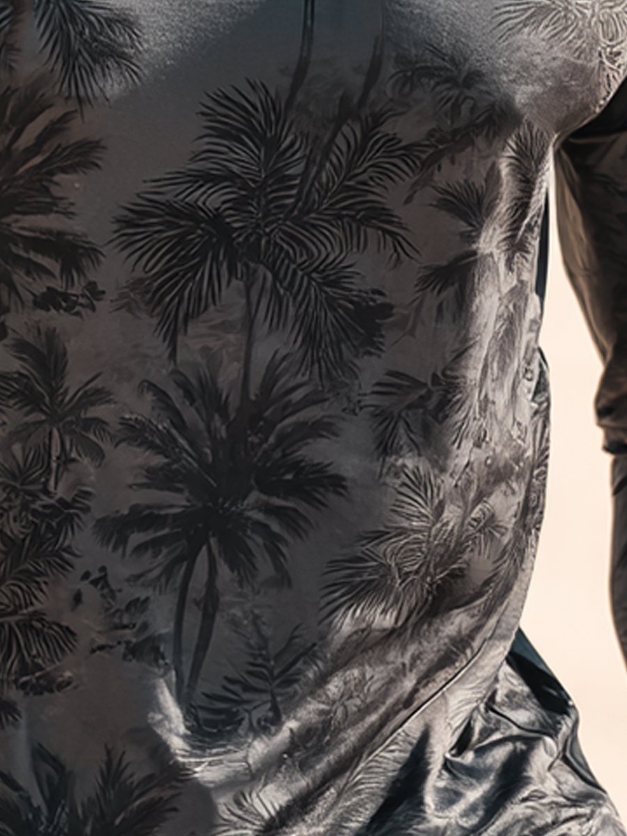 Men's Night Tropical Pattern Ultra-Cool Breathable Hooded-SunSeaUp