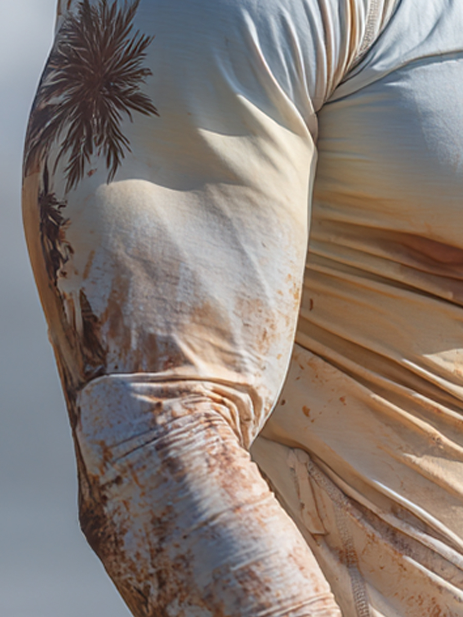 Men's "Vintage Palm Tree" Print Cool Breathable Hooded-SunSeaUp