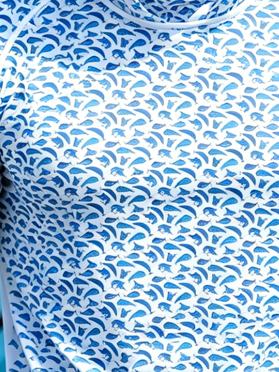 Men's Dolphin Camo Pattern Ultra-Cool Breathable Hooded-SunSeaUp