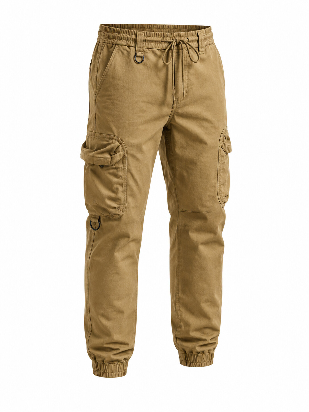 Men'S Distressed Khaki Cargo Pants, Casual Loose-Fitting Tactical Jogging Pants With Pockets