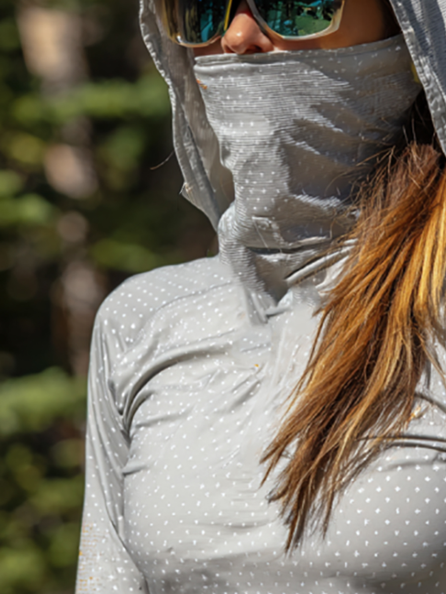 Women's Vintage Polka Dot Distressed Print Hooded Sun Protection Jacket