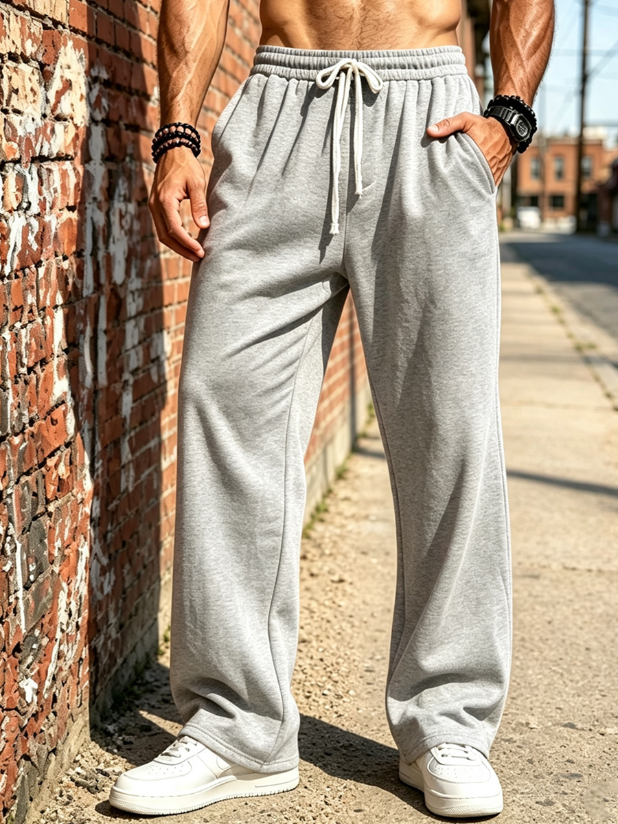 Men's Solid Color Print Pants