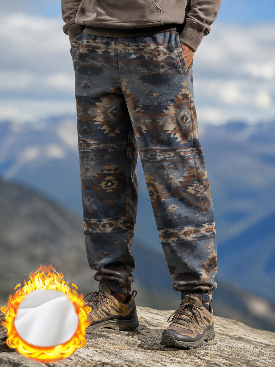 Men'S Retro Western Tribal Geometric Art Print Lightweight Fleece Joggers