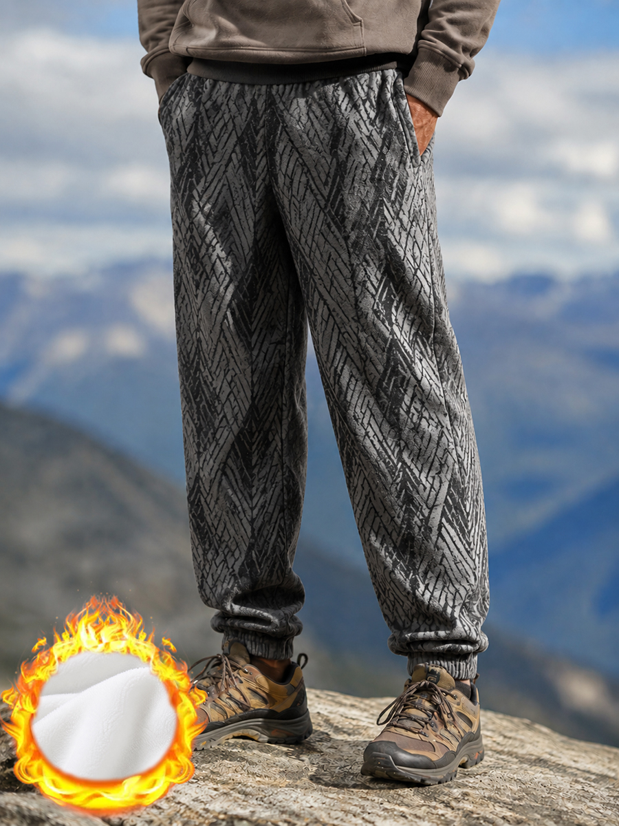 Men'S Retro Chevron Art Print Lightweight Fleece Joggers