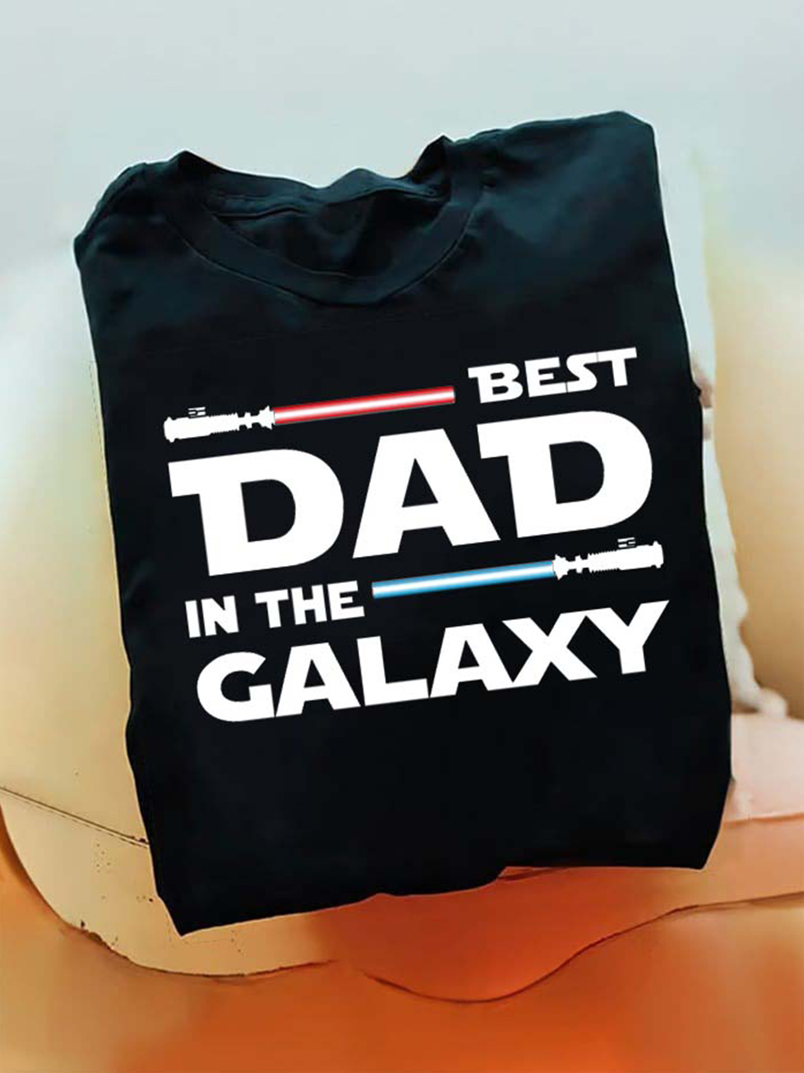 Men's Planet Print Crew Neck Short-Sleeve T-Shirt