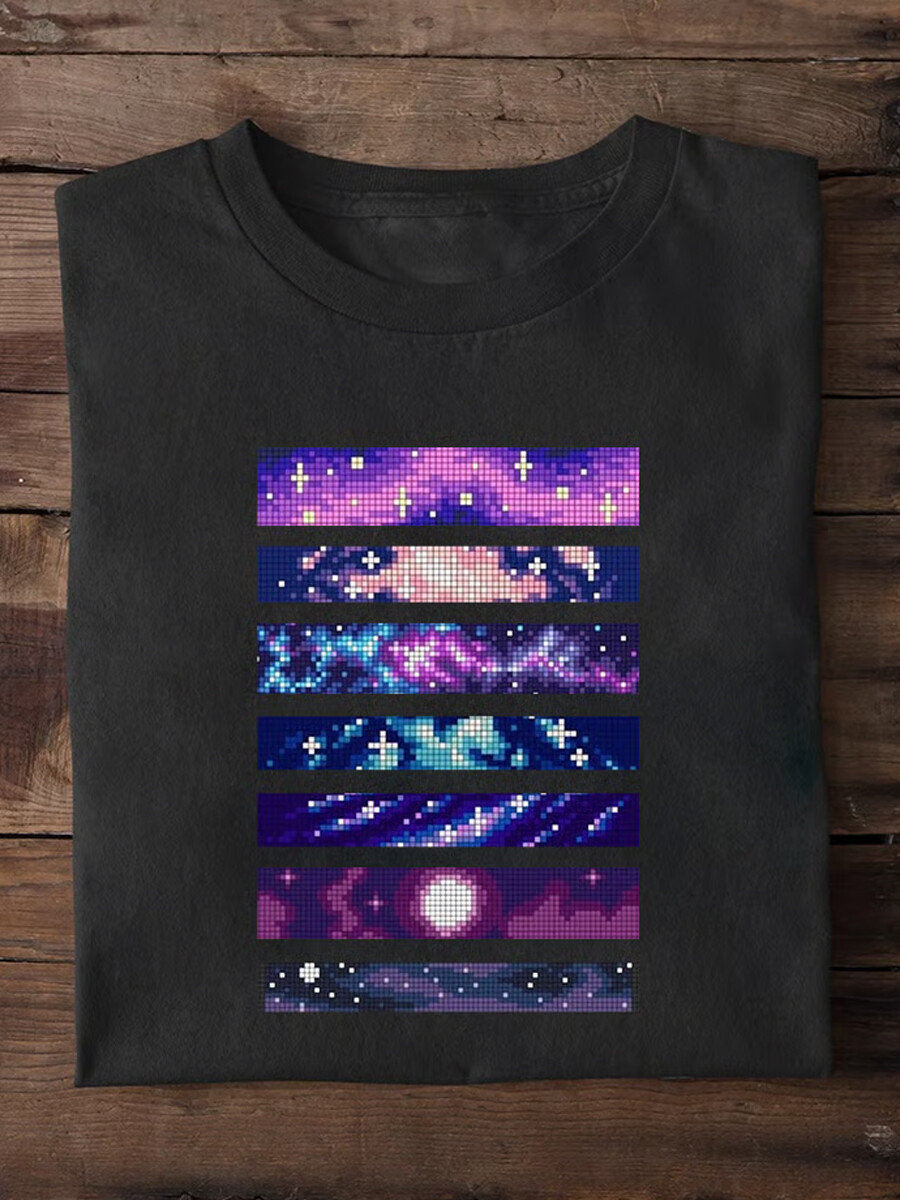 Men's Galaxy-Pattern Printed T-Shirt