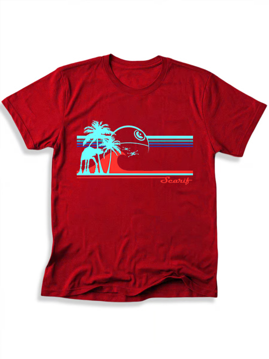 Men's Sci-Fi Palm Tree American Retro Surf T-Shirt