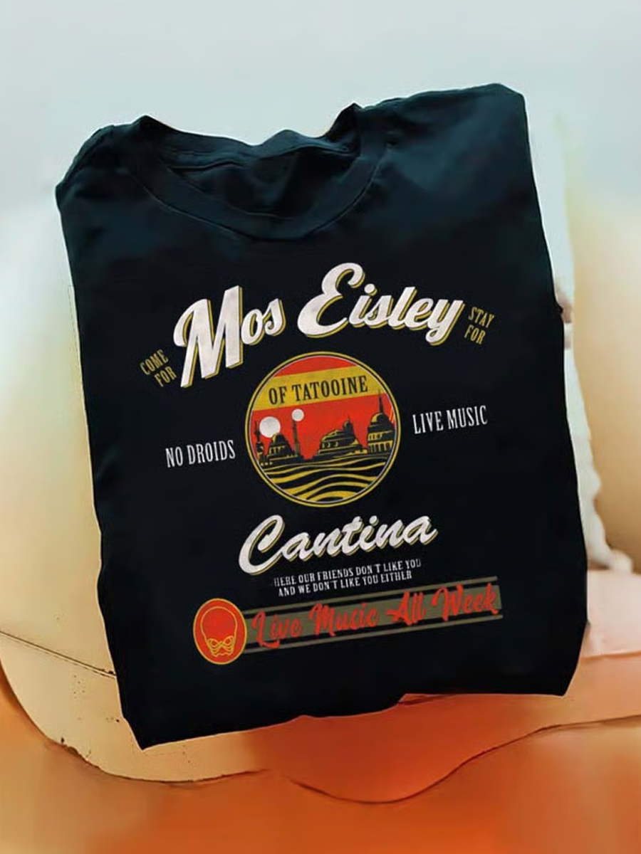 Men's Crew Neck Planet Print T-Shirt