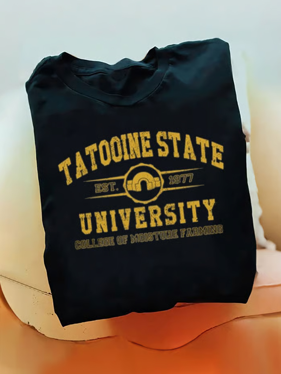 Men's Retro Black Printed T-shirt