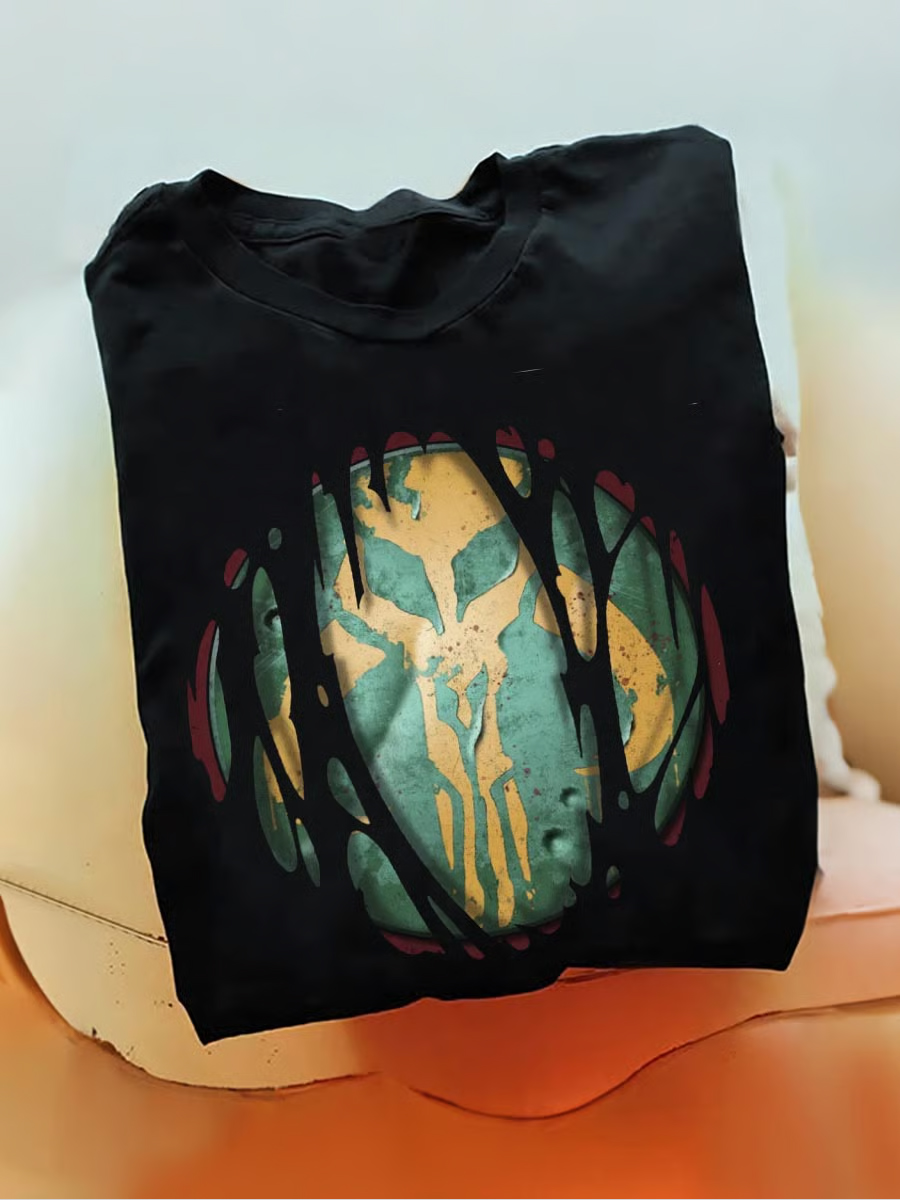 Men's Retro Skull Galaxy Print T-shirt