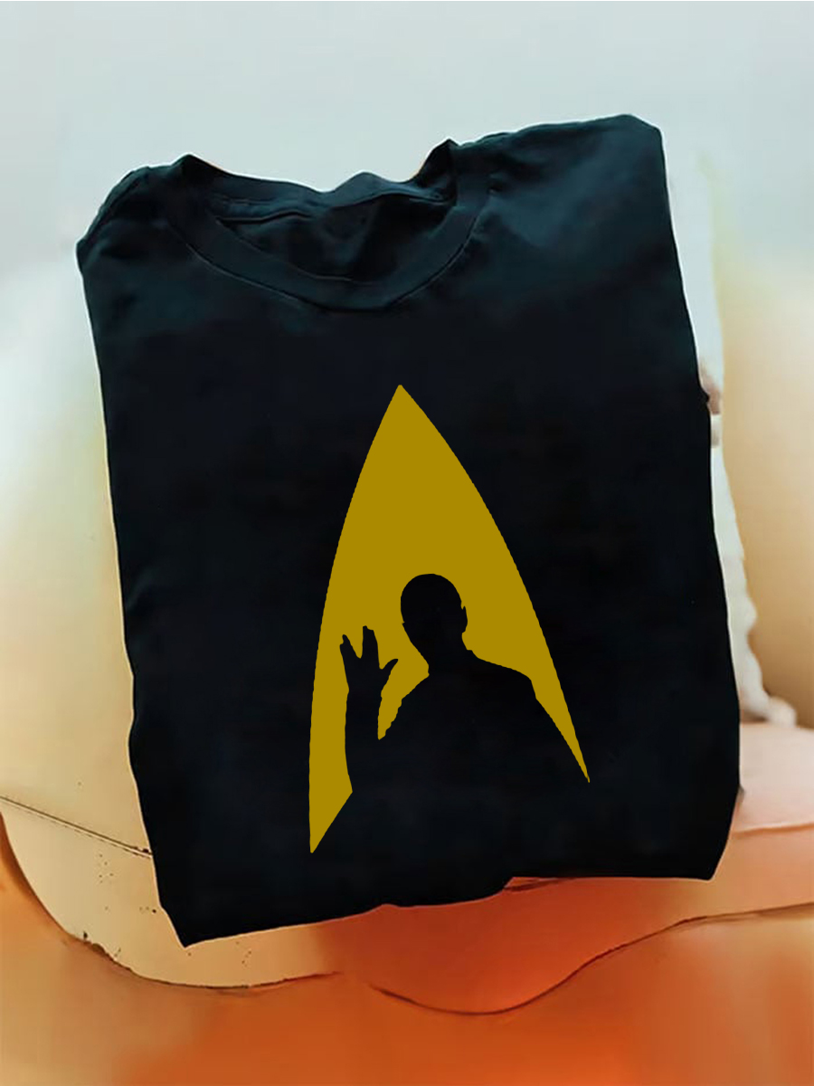 Men's Sci-Fi Arrow Shape Figure Silhouette Graphic Print T-Shirt